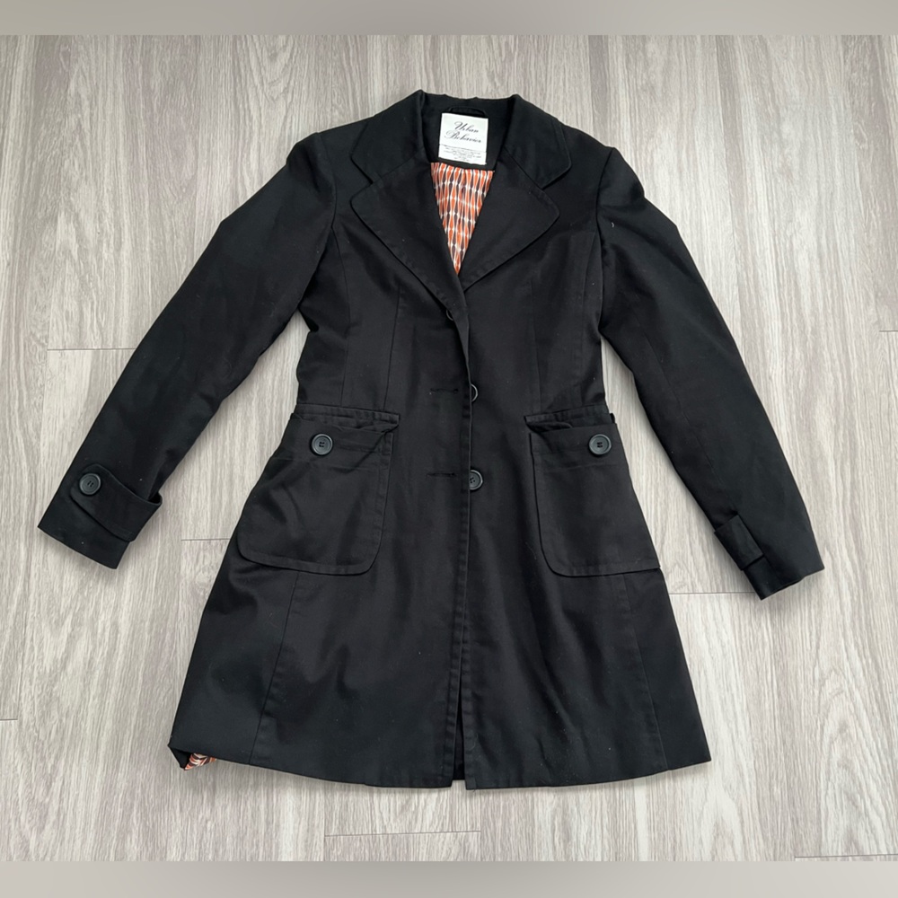 Urban Behavior Classic Black Trench Coat medium